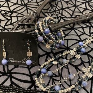 Premier Designs Denim Set (earrings, bracelet & necklace)